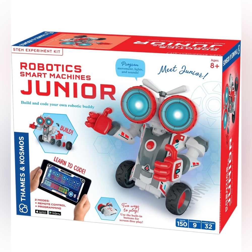 Thames & Kosmos Robotics Smart Machines Junior STEM Kit, Build & Code Your Robot